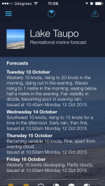Marine App Recreational Forecast - Detail