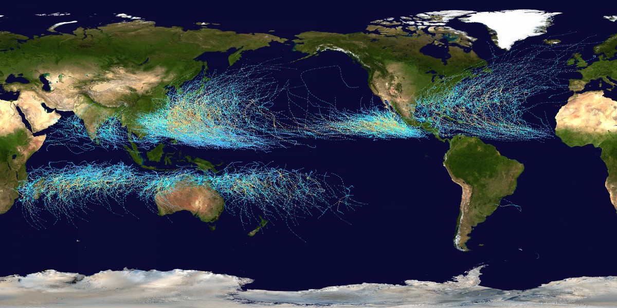 Map of WMO Tropical Cyclone Monitoring Centres